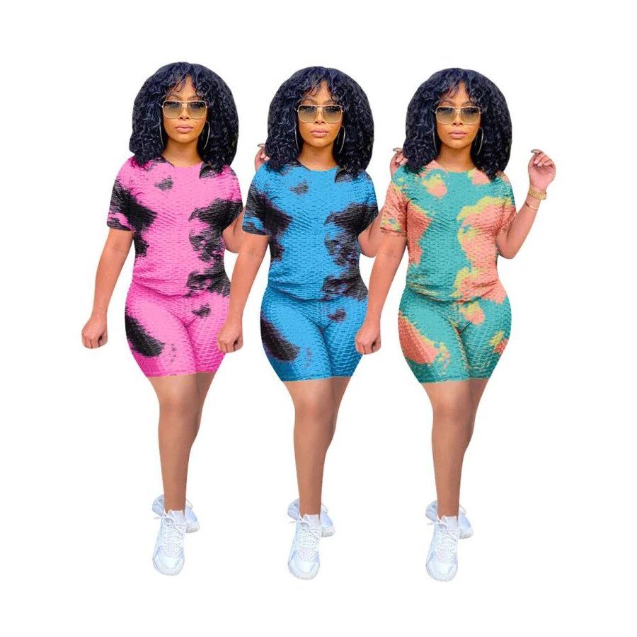 Foma Clothing LD9122 summer women girls tie dye t-shirt top and shorts yoga sport biker 2 two piece set, 3 colors
Foma Clothing LD9122 summer women girls tie dye t-shirt top and shorts yoga sport biker 2 two piece set, 3 colors