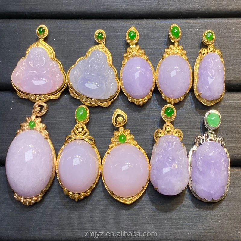 18K Gold Diamond Pendant A Grade Jadeite Purple Green White Gold Jade Buddha Pendant Necklace
18K Gold Diamond Pendant A Grade Jadeite Purple Green White Gold Jade Buddha Pendant Necklace