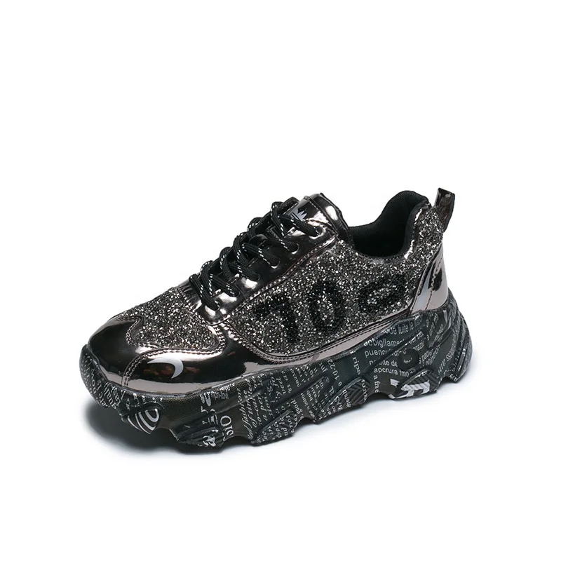 Newspaper Bottom Crystal PU Daddy Shoes Female 2020 Spring New Style Lacing Sponge Casual Shoes, White/black/grey
Newspaper Bottom Crystal PU Daddy Shoes Female 2020 Spring New Style Lacing Sponge Casual Shoes, White/black/grey