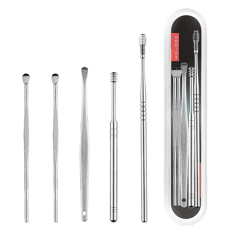 FOCSTAR Hot Selling 5pcs 6pcs Stainless Steel Earpick Picker Screw Ear Wax Removal Remover Set Kit (BTI004)
FOCSTAR Hot Selling 5pcs 6pcs Stainless Steel Earpick Picker Screw Ear Wax Removal Remover Set Kit (BTI004)