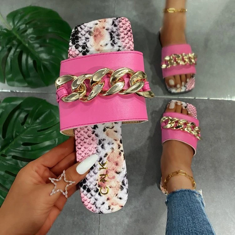 European beauty summer new style large size beach shoes female metal font leopard print flat sandals and slippers for women, Candy color
European beauty summer new style large size beach shoes female metal font leopard print flat sandals and slippers for women, Candy color