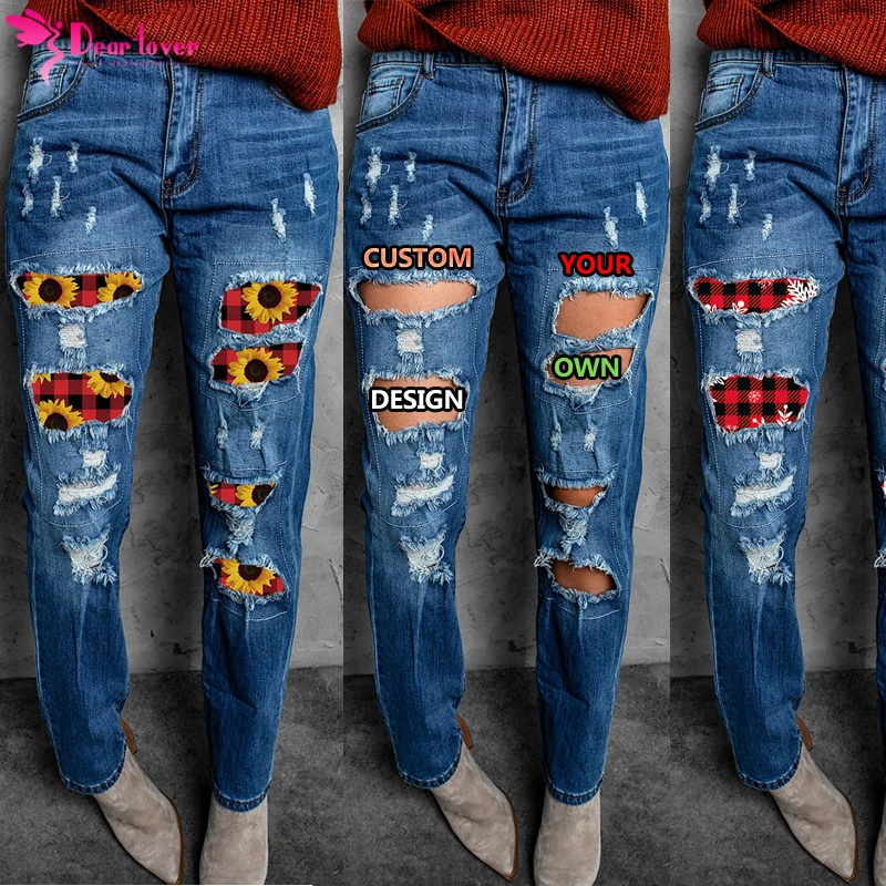 Christmas Valentine Custom Logo Manufacturers High Quality Plaid Distressed Women Printed Denim Custom Jeans, Customized
Christmas Valentine Custom Logo Manufacturers High Quality Plaid Distressed Women Printed Denim Custom Jeans, Customized