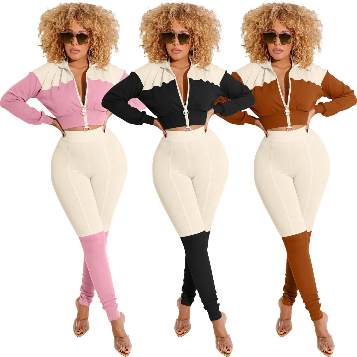 KX-SL7020 New fashion Autumn brown pattern color patchwork long sleeve two piece set zip up women print 2021 2 piece pants set
KX-SL7020 New fashion Autumn brown pattern color patchwork long sleeve two piece set zip up women print 2021 2 piece pants set