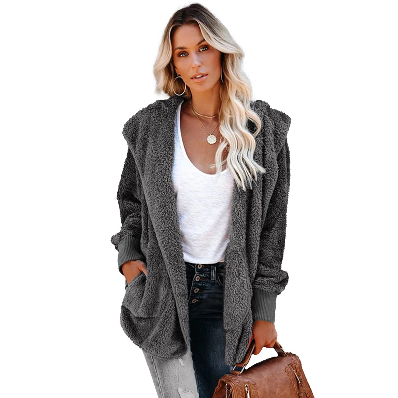 High Quality Casual Open Front Long Sleeve Fleece Women Hoodies Pockets Winter Coats For Ladies, Customized winter coats
High Quality Casual Open Front Long Sleeve Fleece Women Hoodies Pockets Winter Coats For Ladies, Customized winter coats