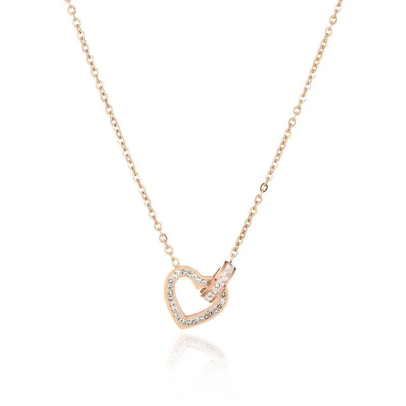 2021 Valentines Day Cubic Zircon Love Heart Pendant Necklace Stainless Steel Clavicle Chain Crystal Heart Necklace
2021 Valentines Day Cubic Zircon Love Heart Pendant Necklace Stainless Steel Clavicle Chain Crystal Heart Necklace