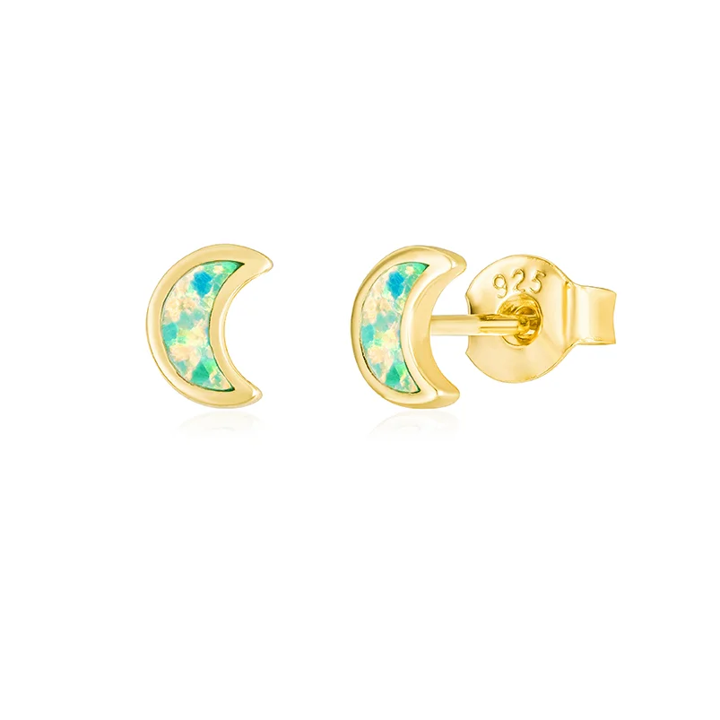 Gemnel 925 sterling silver moon blue opal stud earrings fire natural opal stud earrings for woman
Gemnel 925 sterling silver moon blue opal stud earrings fire natural opal stud earrings for woman