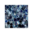 Semi Precious Blue-Veined Stone Agate Sphere Slab