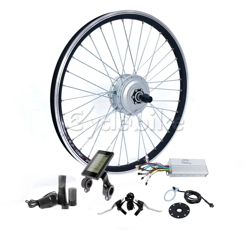 

Ebike factory 36v 250w electric bike kit 26 inch front wheel bike hub motor conversion kit, Black+silver