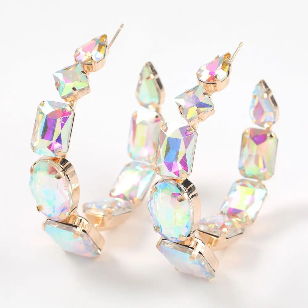 2021 Woman Statement Rainbow Color C Shape IIrregular Rhinestone Small Earring, Rose red,silver,ab color
2021 Woman Statement Rainbow Color C Shape IIrregular Rhinestone Small Earring, Rose red,silver,ab color