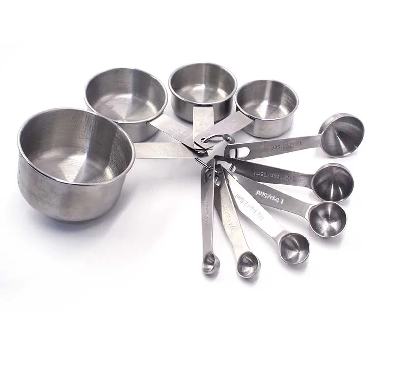 Premuin 8/9/10pcs stainless steel Kitchen Measuring Cups and Spoons Set With non-slip silicone handle Color box
Premuin 8/9/10pcs stainless steel Kitchen Measuring Cups and Spoons Set With non-slip silicone handle Color box