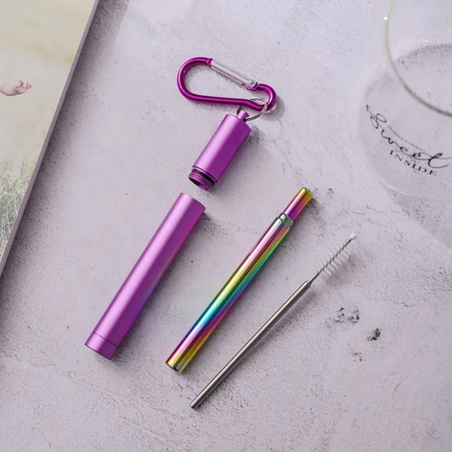 LFGB Certificated Reusable Portable with Brush Case Stainless Steel Telescopic Straw, Silver/gold/rose gold/rainbow/black
LFGB Certificated Reusable Portable with Brush Case Stainless Steel Telescopic Straw, Silver/gold/rose gold/rainbow/black