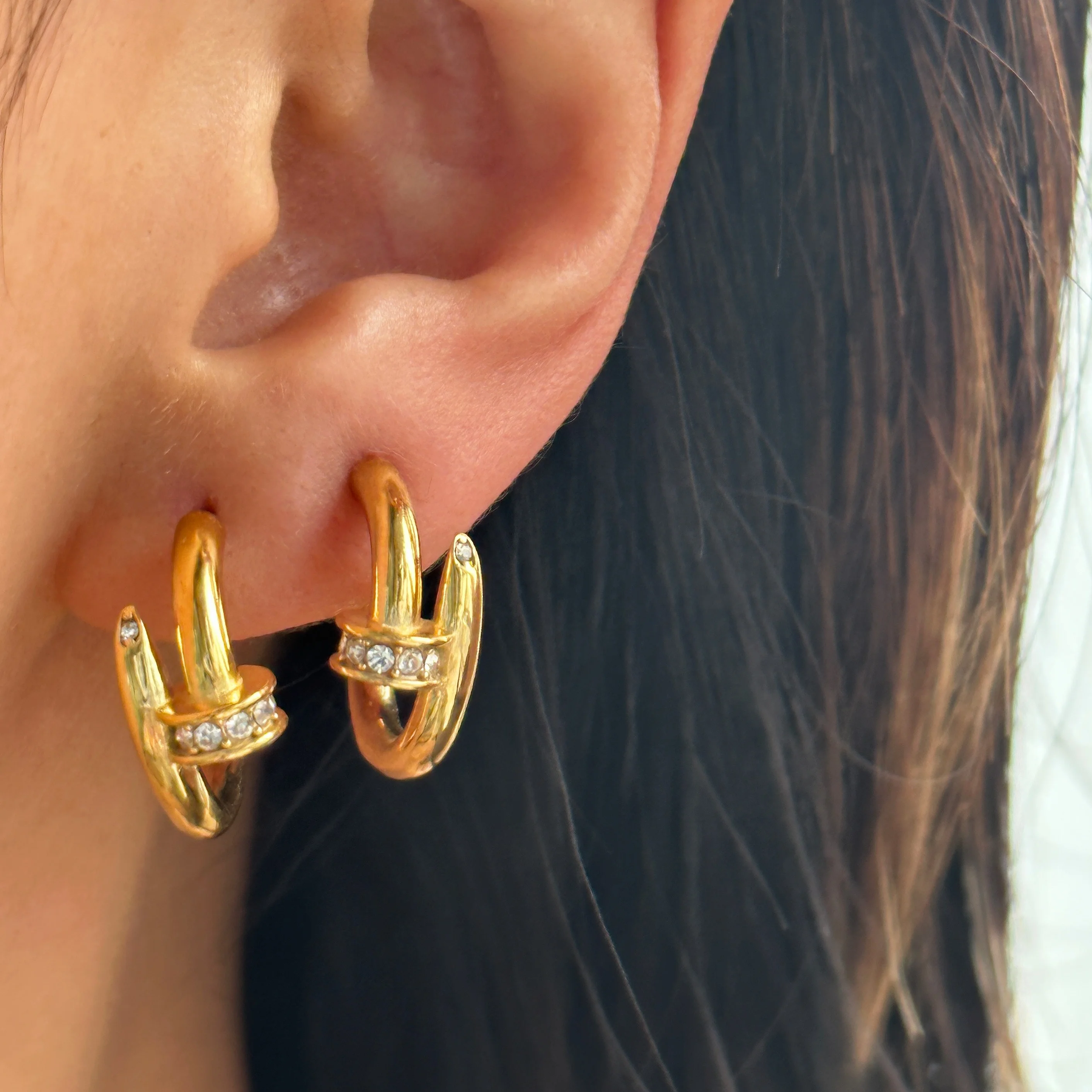 2024 Dazan New 18k Gold Plated Unique Hypoallergenic Stainless Steel Polished Deconstructive Design Nail Zircon Earrings
2024 Dazan New 18k Gold Plated Unique Hypoallergenic Stainless Steel Polished Deconstructive Design Nail Zircon Earrings