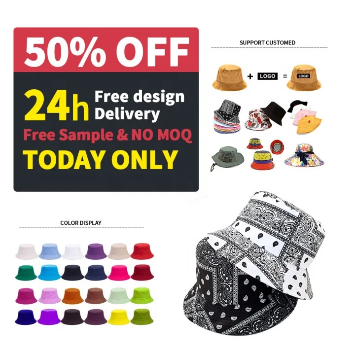 Fashion Designer Custom Logo Allover Printed and Embroidered Cotton Reversible Fisherman Bucket Hat With Design Brand
Fashion Designer Custom Logo Allover Printed and Embroidered Cotton Reversible Fisherman Bucket Hat With Design Brand