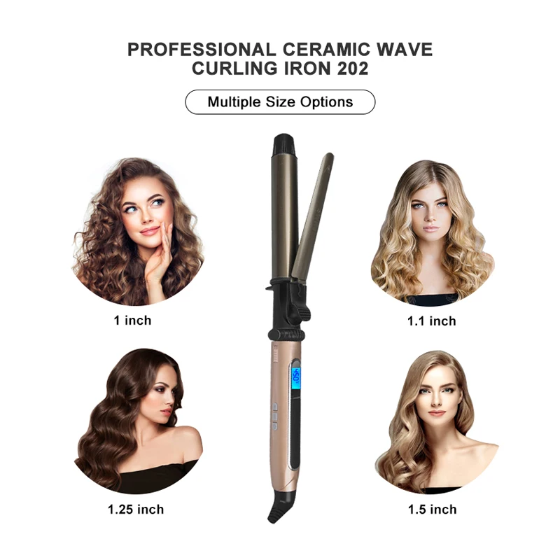 

Curler Brown Fast Heating Curly 25Mm Wag Profession Curling Silky Wavy Rotating Curl Flat Women Hair Iron