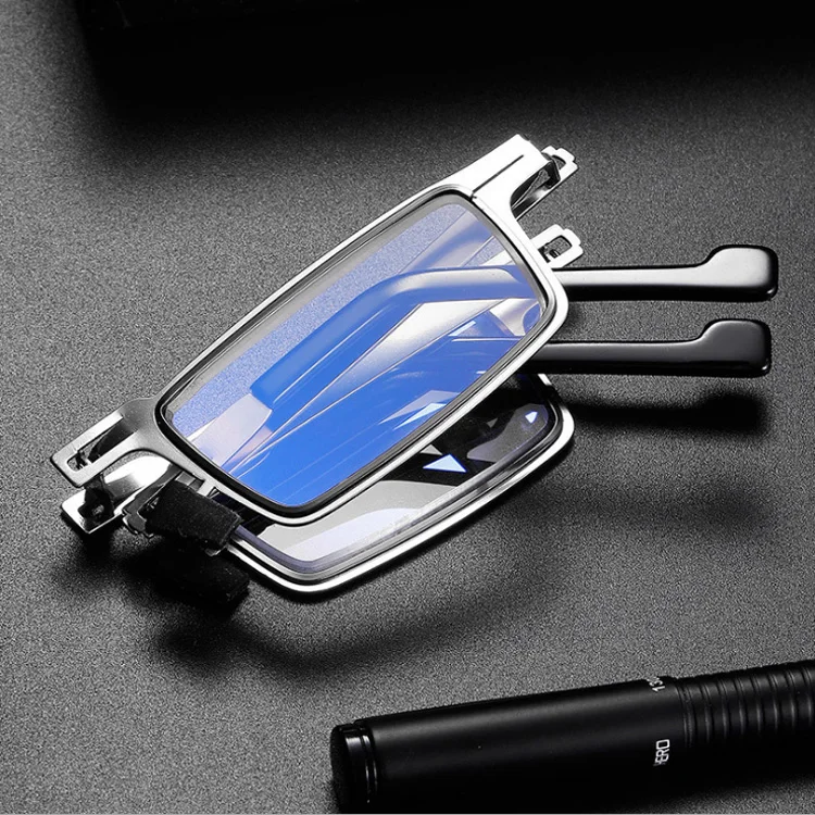 Super thin rectangle frame Foldable reading glasses stainless steel folding Anti blue light reading glasses with case
Super thin rectangle frame Foldable reading glasses stainless steel folding Anti blue light reading glasses with case