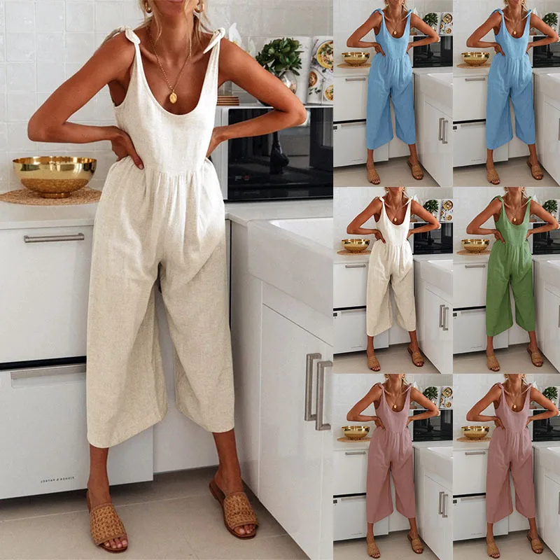 2021 summer Women's Jumpsuit Solid Color Sleeveless Adjustable Straps Loose Jumpsuit Dungarees Pants Jumpsuits
2021 summer Women's Jumpsuit Solid Color Sleeveless Adjustable Straps Loose Jumpsuit Dungarees Pants Jumpsuits