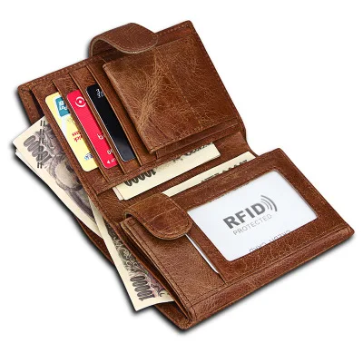 Wholesale genuine leather rfid blocking card holder smart for men wallet, Black, brown
Wholesale genuine leather rfid blocking card holder smart for men wallet, Black, brown