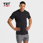 GT005 Wholesale Men Sport Shirts Compression Athletic Fitness Men Gym Tshirt