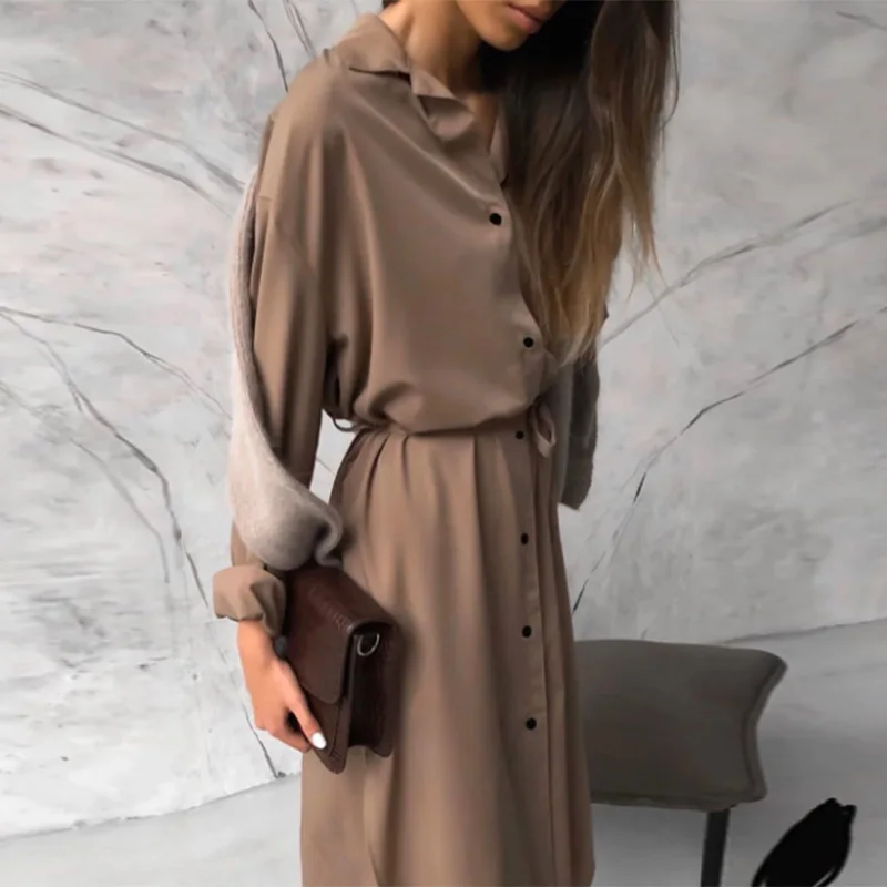 Wholesale Woman Dress High Quality Satin Smooth Casual Shirt Dress Long Sleeve Dress, Picture color
Wholesale Woman Dress High Quality Satin Smooth Casual Shirt Dress Long Sleeve Dress, Picture color