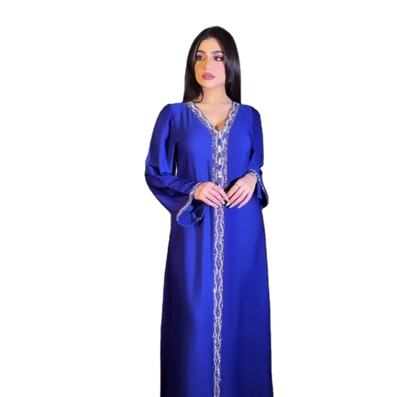 Factory Woven Polyester Women's Sleepwear Dubai Abaya Ladies Fashion Robe Muslim Dress
Factory Woven Polyester Women's Sleepwear Dubai Abaya Ladies Fashion Robe Muslim Dress