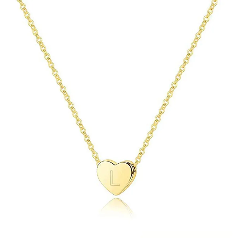 Fashion women custom tiny heart alphabet stainless steel charm pendant necklace, Silver,black,gold
Fashion women custom tiny heart alphabet stainless steel charm pendant necklace, Silver,black,gold