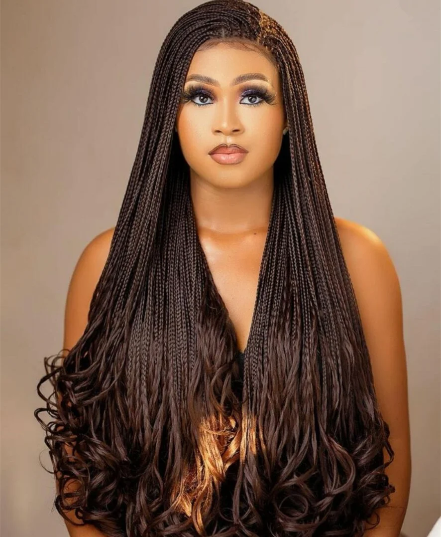 Knotless colorful lace braids wigs braided synthetic wig with baby hair for black women braided wig lace
Knotless colorful lace braids wigs braided synthetic wig with baby hair for black women braided wig lace