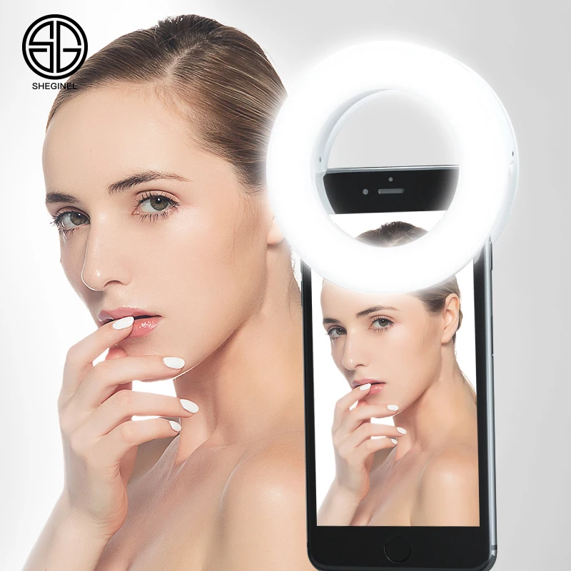 

Fill in Lighting Portable For Phone Cellphone Ring Light Phone luz led para celular Selfie Ring Light, White, black, pink