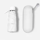 New pure white fresh and simple UV protection rain pocket capsule umbrella