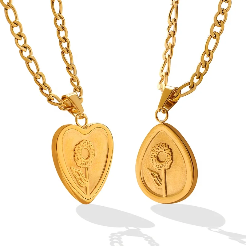 Peach Heart Waterdrop Pendant Flower Embossed Titanium Steel Gold Plated Necklace
Peach Heart Waterdrop Pendant Flower Embossed Titanium Steel Gold Plated Necklace
