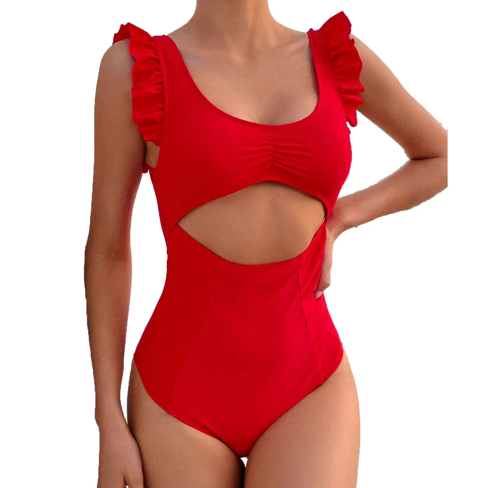 Ruffle-Strap swimwear women high waist sexy cut out red bikini Tummy Control girl one piece swimsuit 2021 bikini swimwear
Ruffle-Strap swimwear women high waist sexy cut out red bikini Tummy Control girl one piece swimsuit 2021 bikini swimwear