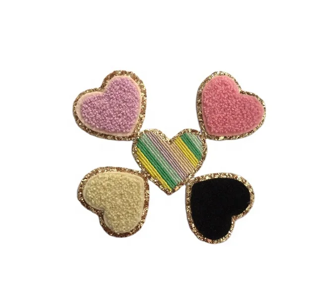 Heart patches Chenille embroidered Glitter fabric selling like hot cakes, Custom color
Heart patches Chenille embroidered Glitter fabric selling like hot cakes, Custom color