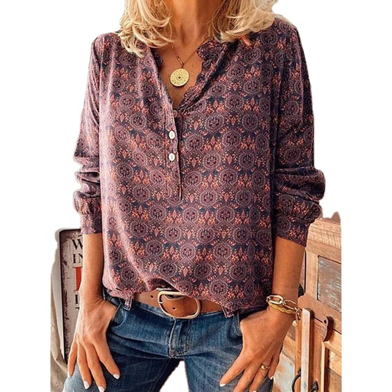 2021 fashion ladies autumn casual trendy long sleeve loose top for women Printed V-neck top, Shown
2021 fashion ladies autumn casual trendy long sleeve loose top for women Printed V-neck top, Shown