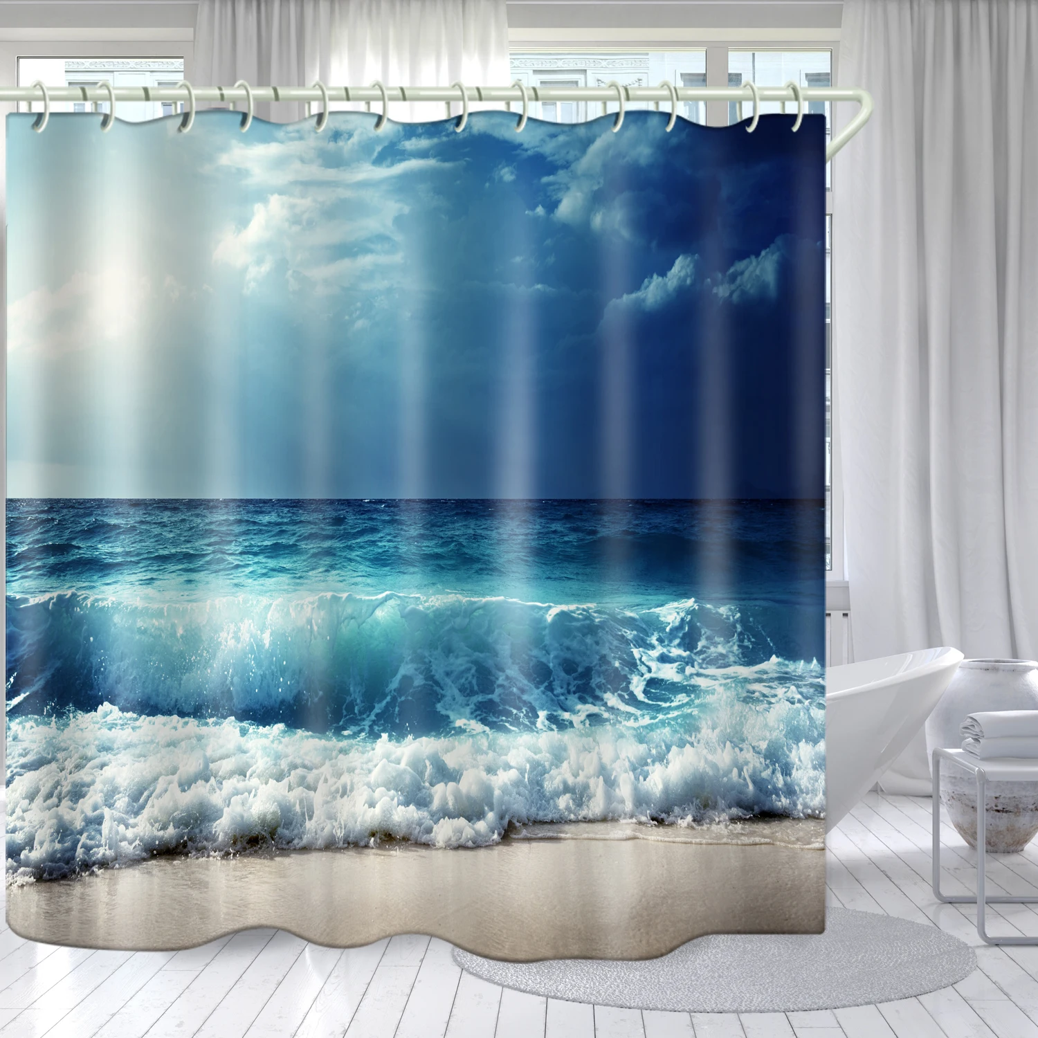 Wave beach theme bathroom decoration waterproof shower curtain 3-5 days delivery bathroom curtains custom printed shower curtain, Picture
Wave beach theme bathroom decoration waterproof shower curtain 3-5 days delivery bathroom curtains custom printed shower curtain, Picture