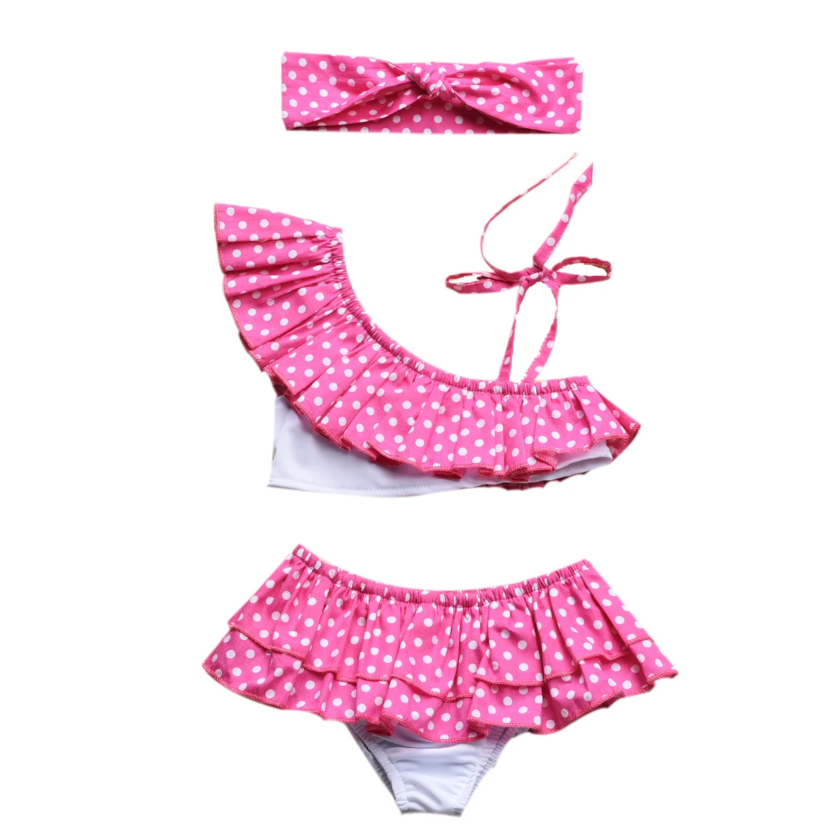 A three-piece red polka dot bathing suit with a strappy shoulder baby girl bikini swimwear baby swimsuit sleeveless
A three-piece red polka dot bathing suit with a strappy shoulder baby girl bikini swimwear baby swimsuit sleeveless