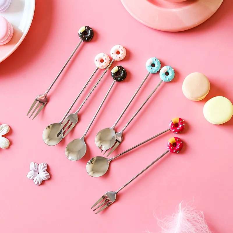 WORTHBUY Donut Shape Tea Cake Cute Cartoon 304 Creative Stainless Steel Coffee Spoon Fork For Kids, Blue, pink, rose red, chocolate
WORTHBUY Donut Shape Tea Cake Cute Cartoon 304 Creative Stainless Steel Coffee Spoon Fork For Kids, Blue, pink, rose red, chocolate