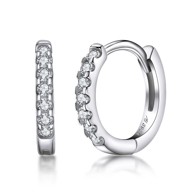Fashion 925 Sterling Silver CZ Row Drill Hoop Earrings Women Silver Hoop Earring for Lady Wedding Party Jewelry Gifts
Fashion 925 Sterling Silver CZ Row Drill Hoop Earrings Women Silver Hoop Earring for Lady Wedding Party Jewelry Gifts