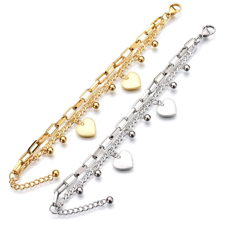 Most Popular Stainless Steel Jewelry Three Colors Heart Shape Charm Bracelet Bangle for Women
Most Popular Stainless Steel Jewelry Three Colors Heart Shape Charm Bracelet Bangle for Women