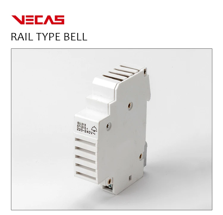 Vecas Rail type bell AC220V Guide-type electric bell small modular electric bell for alarm  notification, C45 Rail type install