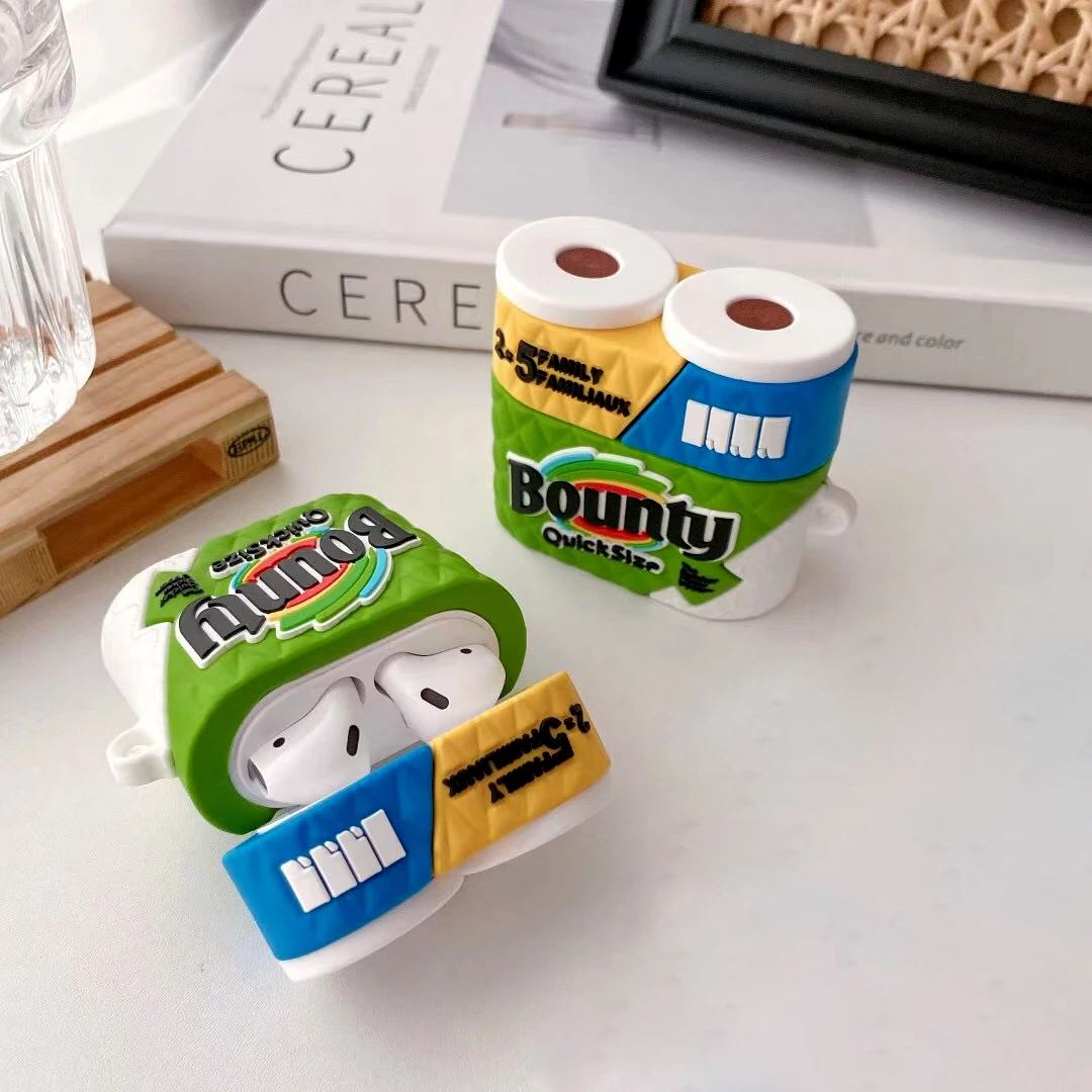 New Style Paper Towels Pattern 3D Earbuds Case for Airpods Case 1 2 Charging Box Wireless Earphone sleeve For Airpods Pro Case
New Style Paper Towels Pattern 3D Earbuds Case for Airpods Case 1 2 Charging Box Wireless Earphone sleeve For Airpods Pro Case