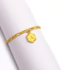 Foot Jewelry Wholesale Fashion Women Letter Foot Jewelry Gold Plated 26 Initial Letter Anklet