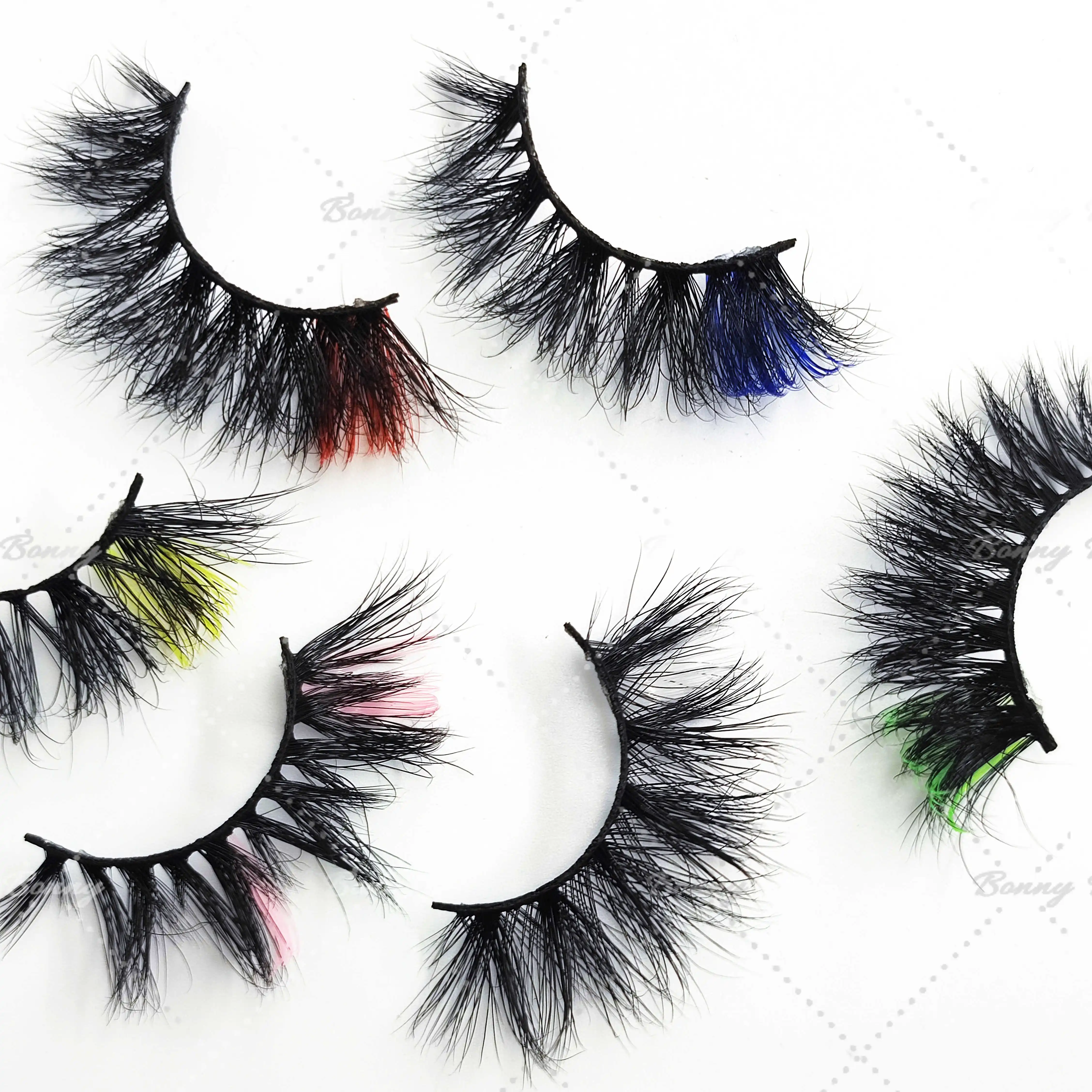 Wholesale Halloween 3d colored eyelashes 25mm mink color eyelash vendor with customized lashes boxes
Wholesale Halloween 3d colored eyelashes 25mm mink color eyelash vendor with customized lashes boxes