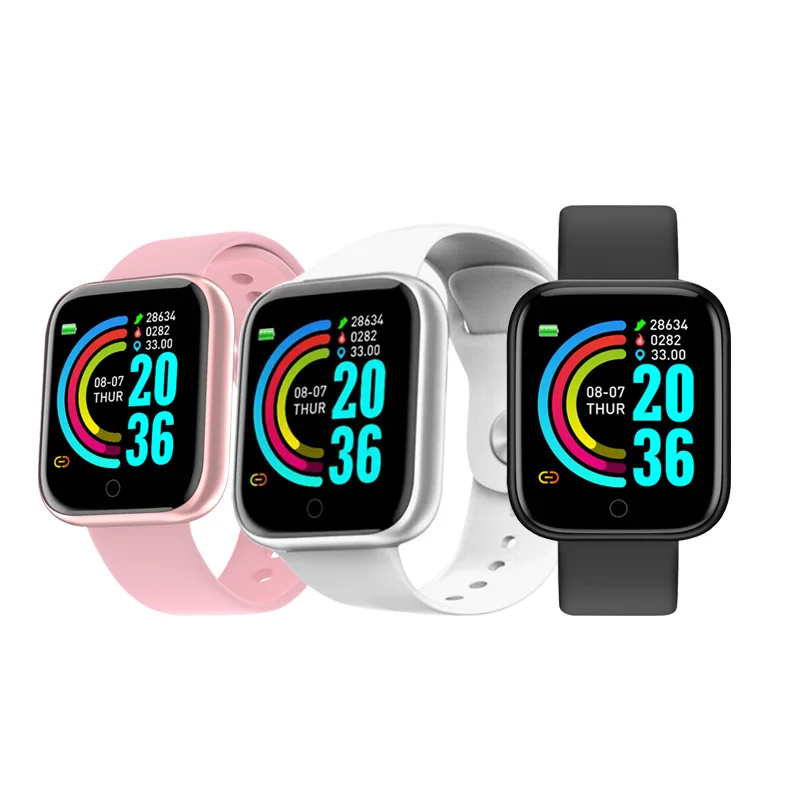 Y68 Blood Pressure Heart Rate Monitor Sport Smart Bracelet Wristband Fitness Tracker D20 Smartwatch, Pink, white, black 
Y68 Blood Pressure Heart Rate Monitor Sport Smart Bracelet Wristband Fitness Tracker D20 Smartwatch, Pink, white, black