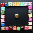 Gold Claw Settings Jelly Candy & Ab Colors Glass Crystal 8Mm Square Shape Sew On Rhinestone Beads Clothes Diy Trimming