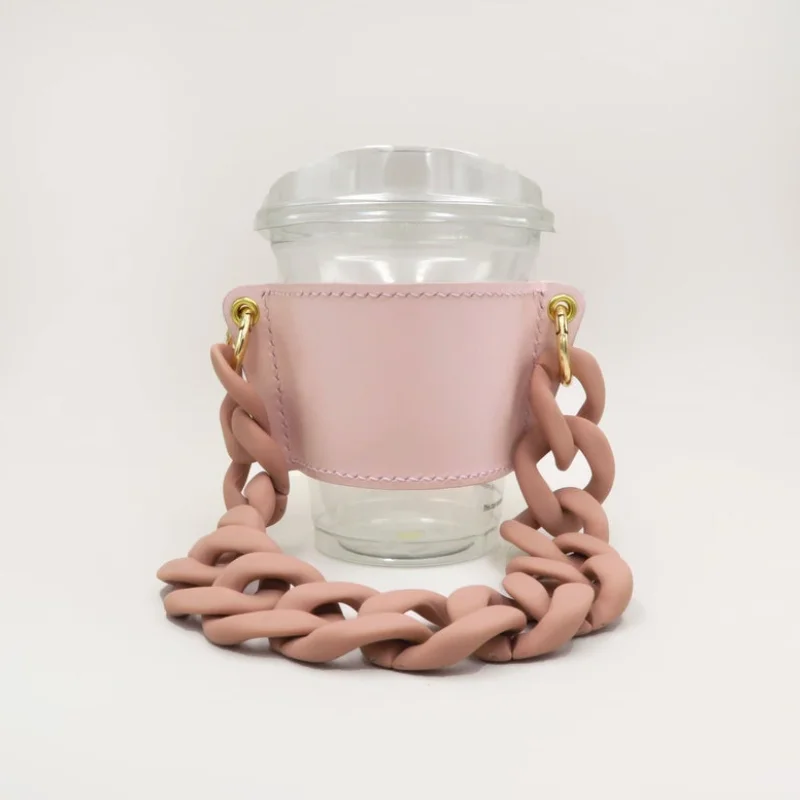 Hot Cup Sleeves PU Leather Coffee Cupholder Portable Hanging Cup Holder Sleeve Holder Chain with Chain Handle, Pink/black/blue/skin pink/purple/white/brown/dark blue
Hot Cup Sleeves PU Leather Coffee Cupholder Portable Hanging Cup Holder Sleeve Holder Chain with Chain Handle, Pink/black/blue/skin pink/purple/white/brown/dark blue