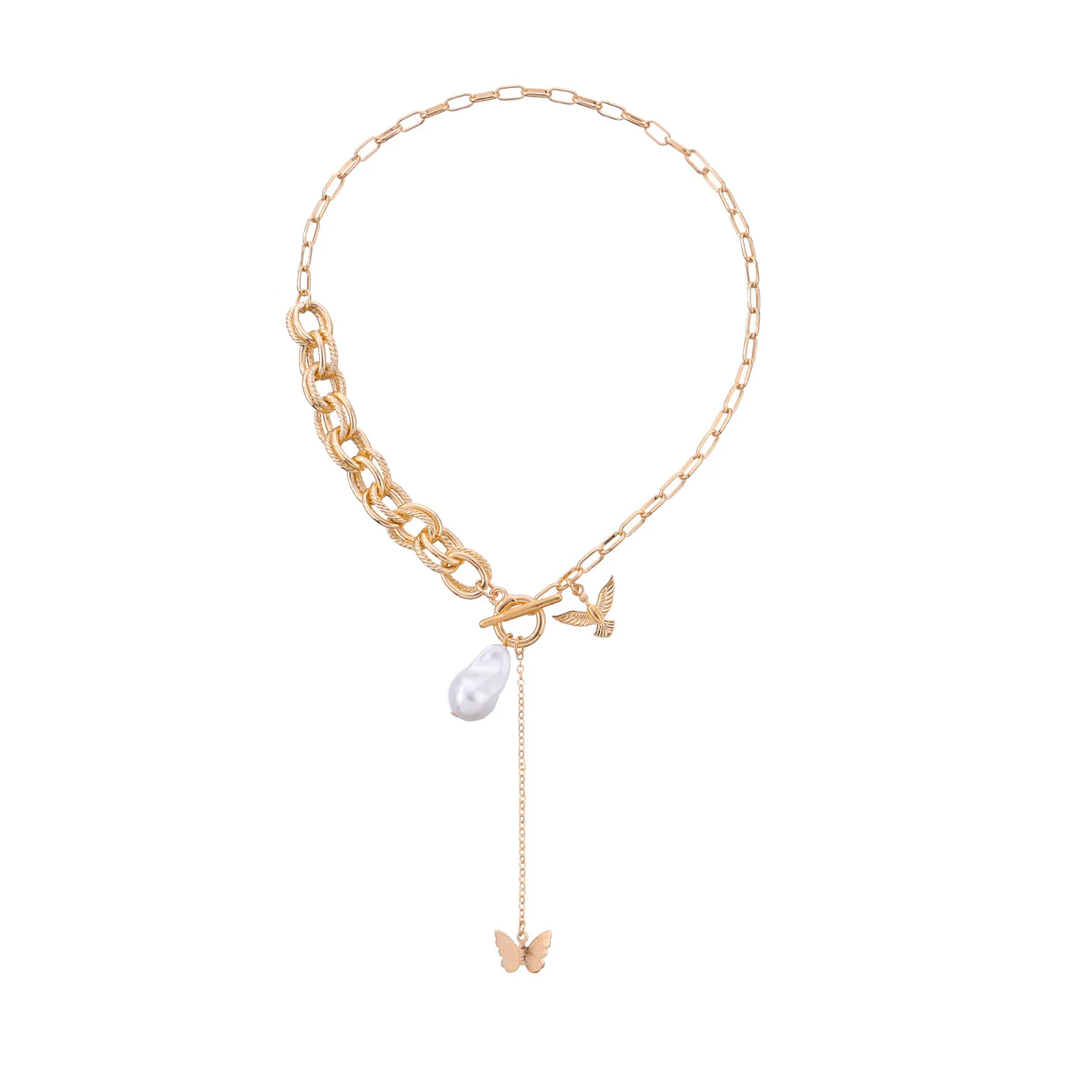 Personalized Gold Alloy Stainless Steal Wind Butterfly Birds Imitation Pearl Pendant Necklace
Personalized Gold Alloy Stainless Steal Wind Butterfly Birds Imitation Pearl Pendant Necklace