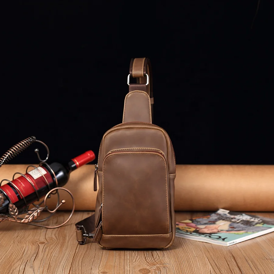 In Stock PU Leather Sport Casual Triangle Chest Sling Bag Brown Outdoor Riding Crossbody Bag One Shoulder Bag Male, Customized 
In Stock PU Leather Sport Casual Triangle Chest Sling Bag Brown Outdoor Riding Crossbody Bag One Shoulder Bag Male, Customized