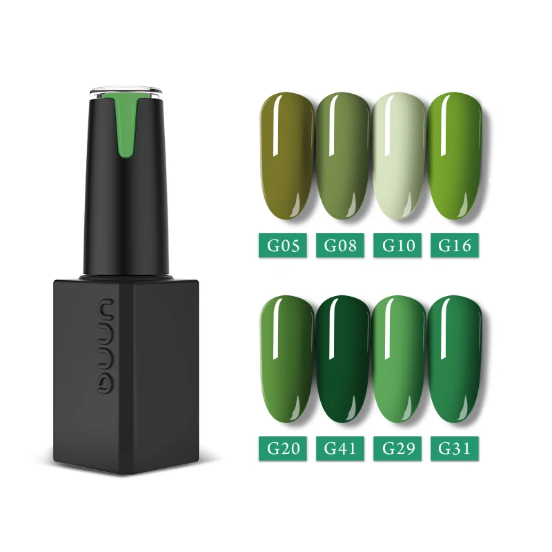 

09 Summer Vibes Collection Colors Forest Ocean Green Teal Blue Nail Polish Soak Off UV LED Gel Nails10ml Manicure Professional, Color chart
