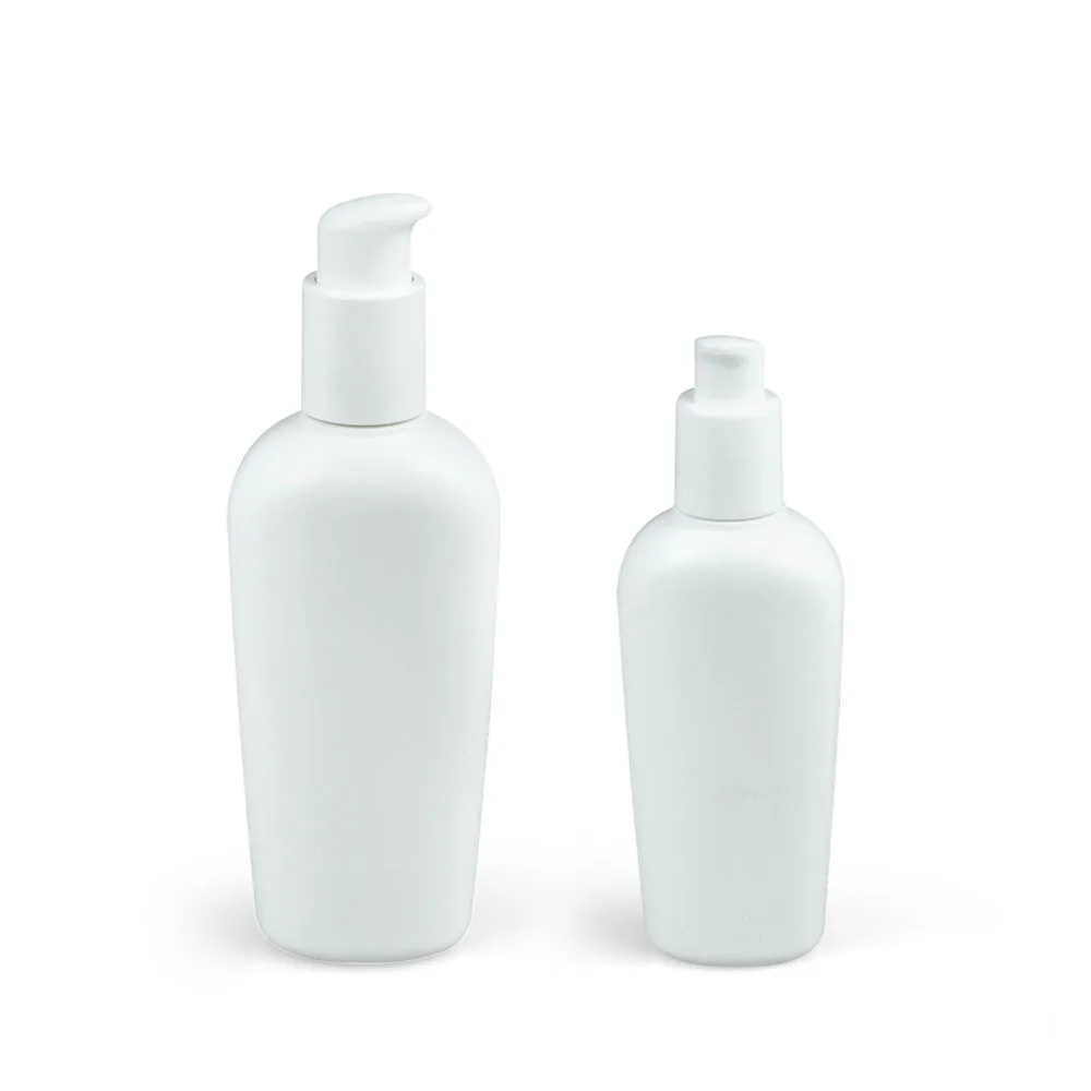 High quality 120ml 220ml white plastic lotion bottle with press pump
