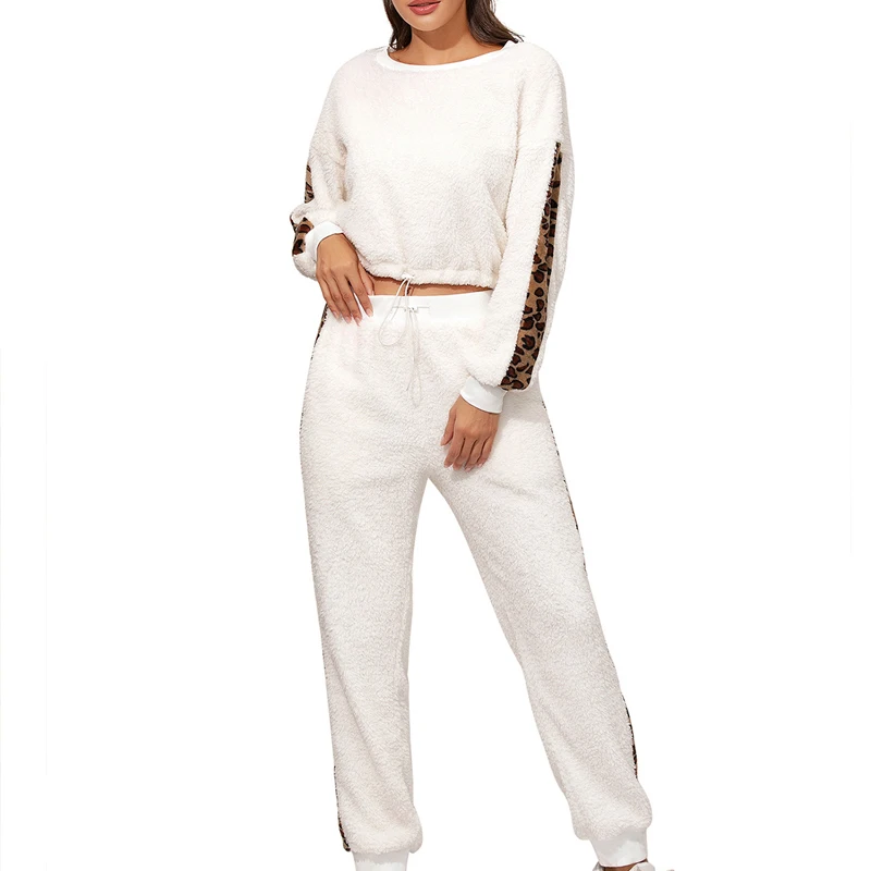 Autumn Winter Amazon New Women's Hoodies and Sweat Pants Set Ladies Casual Leopard Print Double Side Fleece Pullover Sweater Set, White,black,grey,khaki
Autumn Winter Amazon New Women's Hoodies and Sweat Pants Set Ladies Casual Leopard Print Double Side Fleece Pullover Sweater Set, White,black,grey,khaki