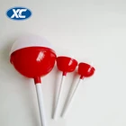 Big bom fruit chocolate lollipop candy clear plastic big ball lollipop packaging